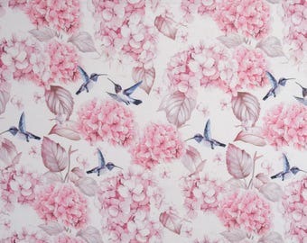 Italienskt linnetyg Blommönster Designertyg per meter / Exklusiv kollektion Alta Moda 55" bred