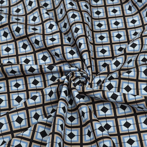 Designer Baumwoll Geometrischer Druck Stoff / Italien Fashion Fabric Meterware / Baumwolle mit Stretch Stoff / Hochwertiger Italienischer Stoff