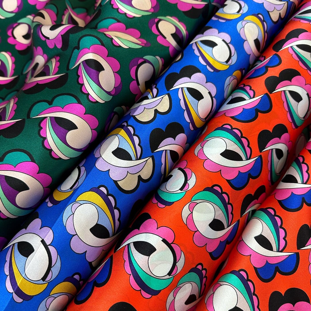 Italian Silk Fabric by the Yard / Meter Designer Fabric 100% Silk Satin ...