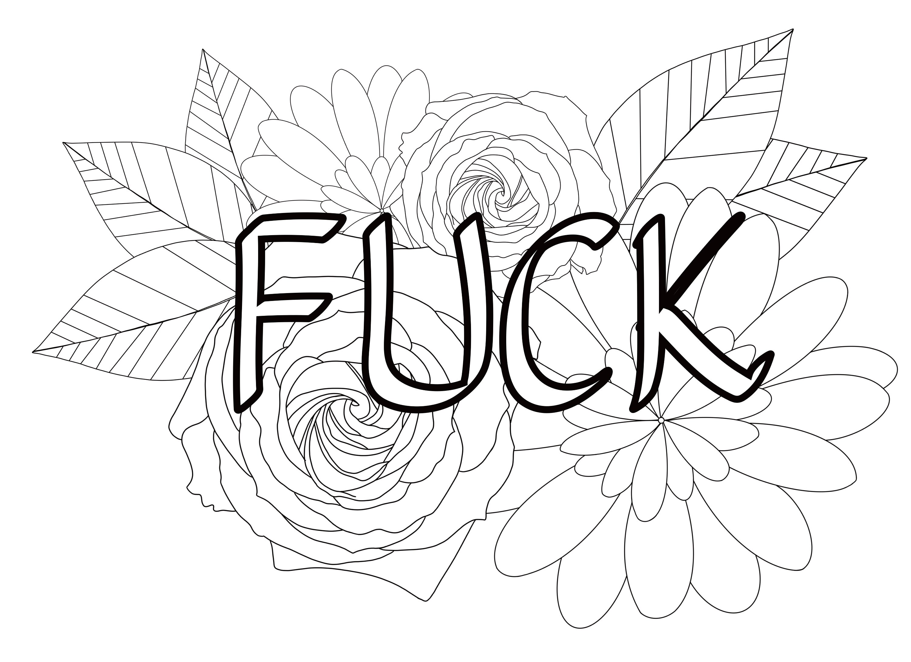 F-Word Profanity Coloring Page Download  Etsy