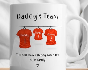 Personalised Football Fan Mug for Dad - Daddy's Team Birthday and Father's Day Gift - Unique Sports Gifts for Men - Grandad Football Mug