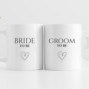 Engagement Gift Matching Mugs - Future Mr & Mrs, Bride and Groom to Be - Perfect Couple's Present for Newly Engaged