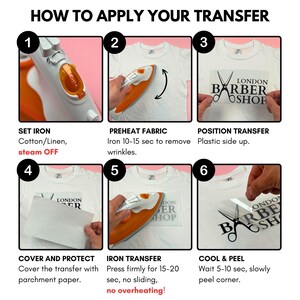 Custom Text Iron-On Transfer, Single or Multi Line Wording, DIY T Shirt HTV Vinyl image 6