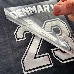 Custom Iron-On Name & Number, Sports Jersey Vinyl Decal