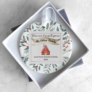 Personalised Christmas Bauble Ornament: Ceramic with Names or Message