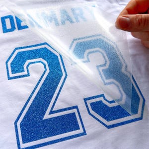 Custom Birthday Glitter Iron-On Number, DIY Party Shirt Decal