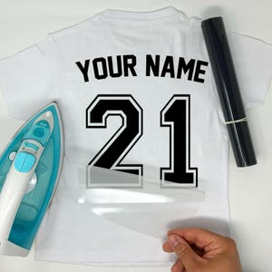 Personalized Jersey Iron-On Transfer: Name and Number Vinyl
