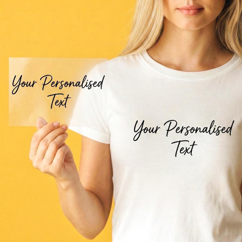 Custom Text Iron-On Transfer, Single or Multi Line Wording, DIY T Shirt HTV Vinyl image 2