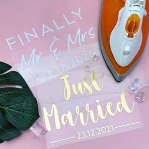 Personalized Mr & Mrs Iron-On Transfer: Custom Wedding Shirt Design