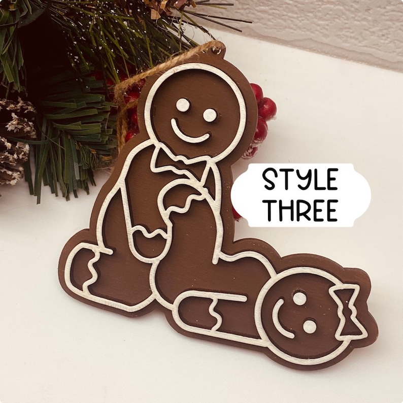 RUDE Gingerbread People Christmas Decorations Wooden Sexual Etsy