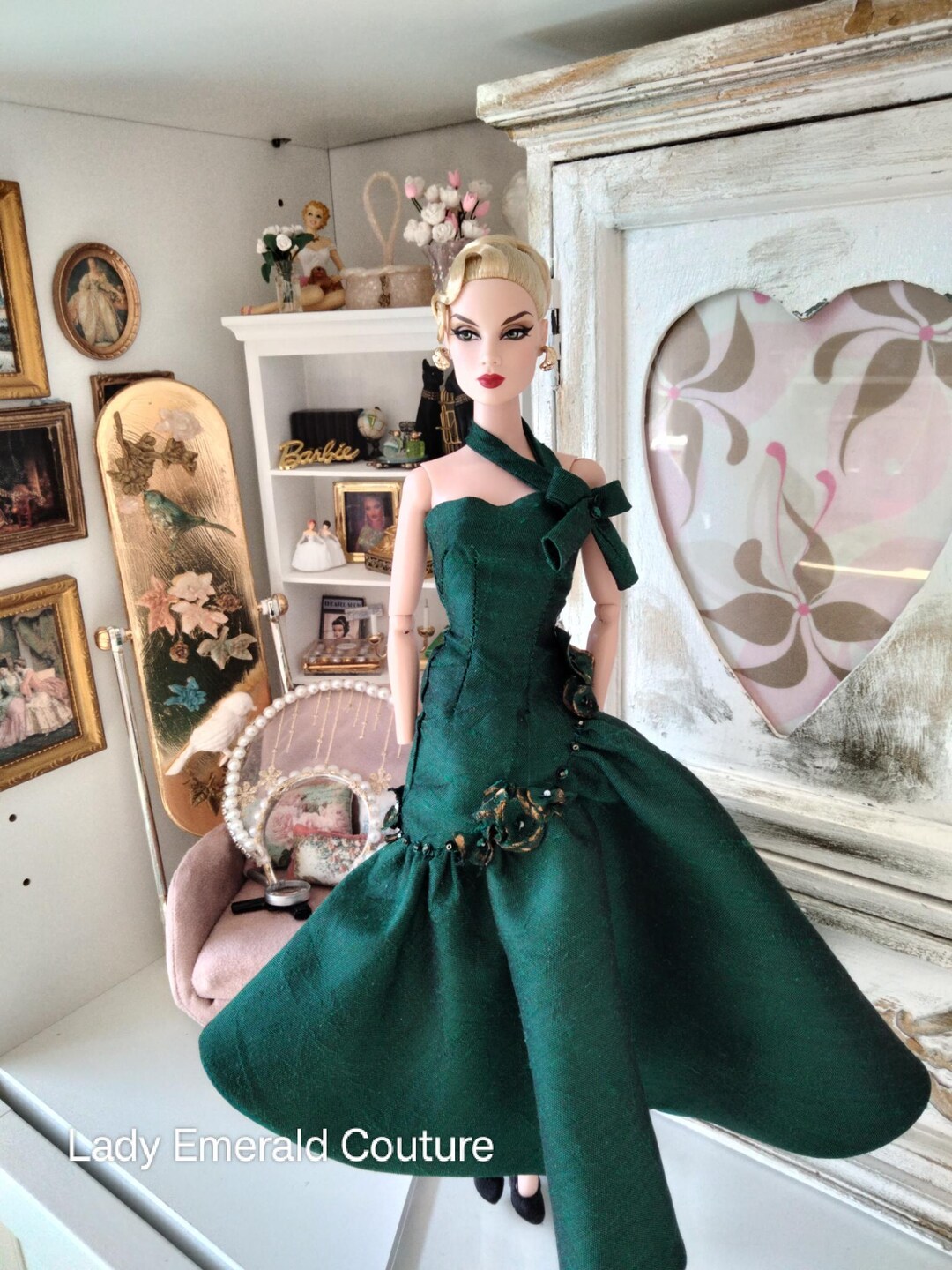 Silky Emerald Green Prism Shirt-Dress main image 0