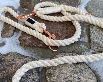 String leash "Angel" - "Angel" Rope Leash Cotton Rope Dog Leash | Nautical Dog Leash |  Dog Lead | Pet Accessories | Solid Brass
