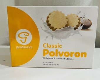 Goldilocks | Classic Polvoron | 1box = 18pcs | 500g | Philippines Shortbread cookies | Filipino Food | Dessert | Snack