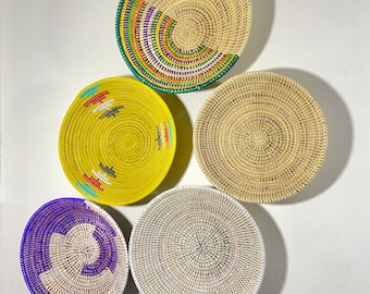 African wall basket, woven bowls, boho style wall hanging, Senegal basket, fruits and bread basket, basket and bowl