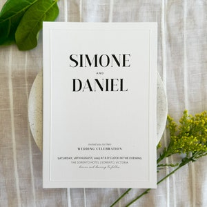 Inviti di nozze con bordo in rilievo elegante - Design minimalista elegante