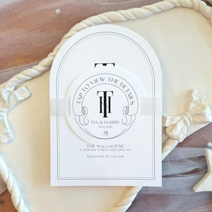 Faire-part de mariage NFC LuxeLink - Design élégant avec bande en vélin