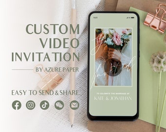Wedding Video Invitations, Electronic Wedding Invitation, Phone Wedding Invite, Wedding Evite, Text Message Invite