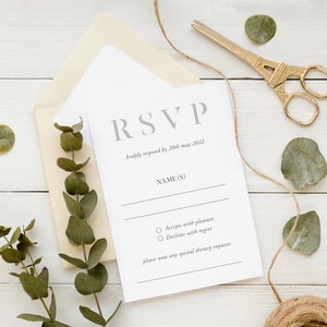 Il design della carta RSVP corrispondente può cambiare qualsiasi cosa!