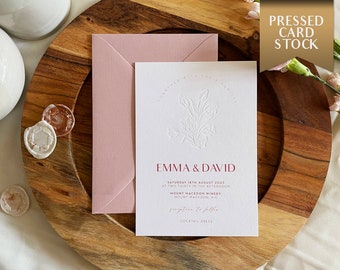Invitaciones de boda preimpresas con diseño "Flores": diseño minimalista y romántico