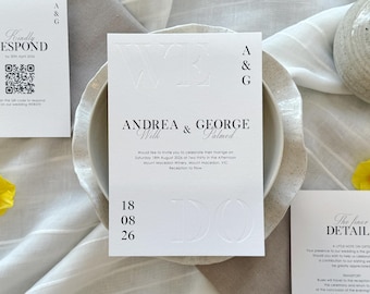 Invitaciones de boda sencillas y con firma impresa