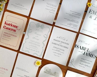 SAMPLE PACK - Refined Letterpress & Embossed Invitation Sample Pack