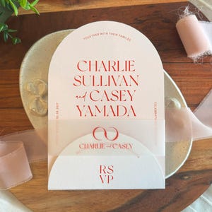 Collezione di inviti per matrimonio Radiant Essence - RSVP, fascia in carta velina inclusa