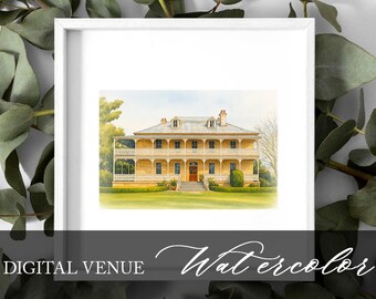 Custom Venue Watercolor Illustration – Digital File Only