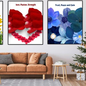 3 floral digital art, Instant printable colored art, beautiful girly art, Home decor colorful art, inspirational statement wall art,