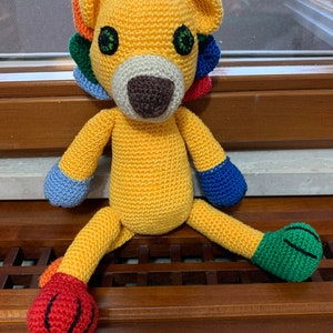 Regenbogen Amigurumi Löwe - Löwenspielzeug - Häkellöwe - Löwenhäkeln - Häkellöwe