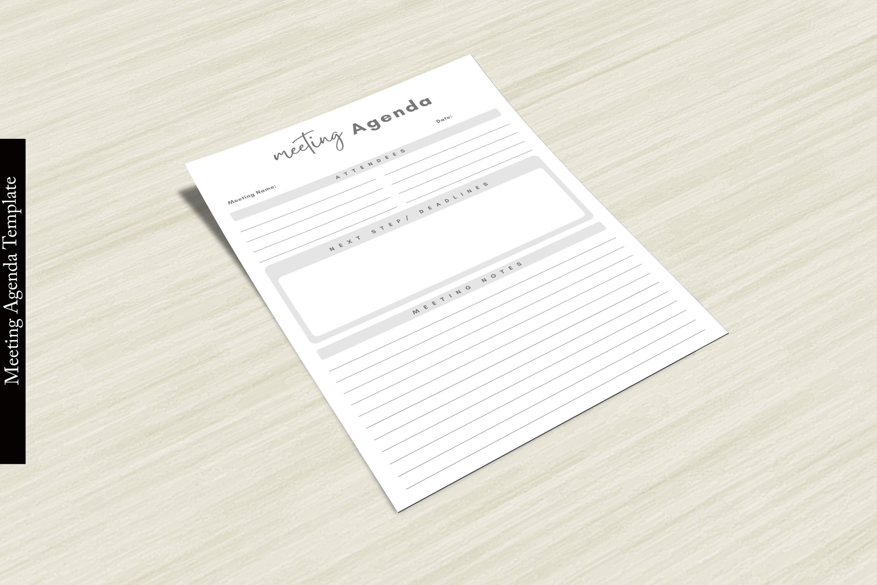 Meeting Agenda Template Printable, Meeting Minutes Pdf, Digital Meeting ...