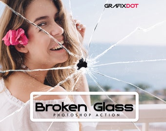 Broken Glass effect Photoshop Action | Glass Effect Photoshop action | Photoshop Actions | Glass action Photoshop | action Digital Download