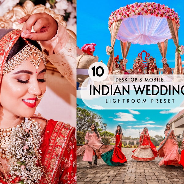 10 Indian Wedding Lightroom Preset | Desi Preset | Wedding Preset | photographer presets | wedding filter | photo presets | desktop & mobile