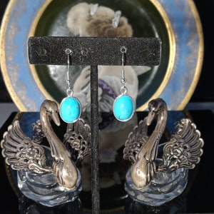 18mm Sleeping Beauty Turquoise Lever Back Earrings 14K White Gold -  Trustmark Jewelers