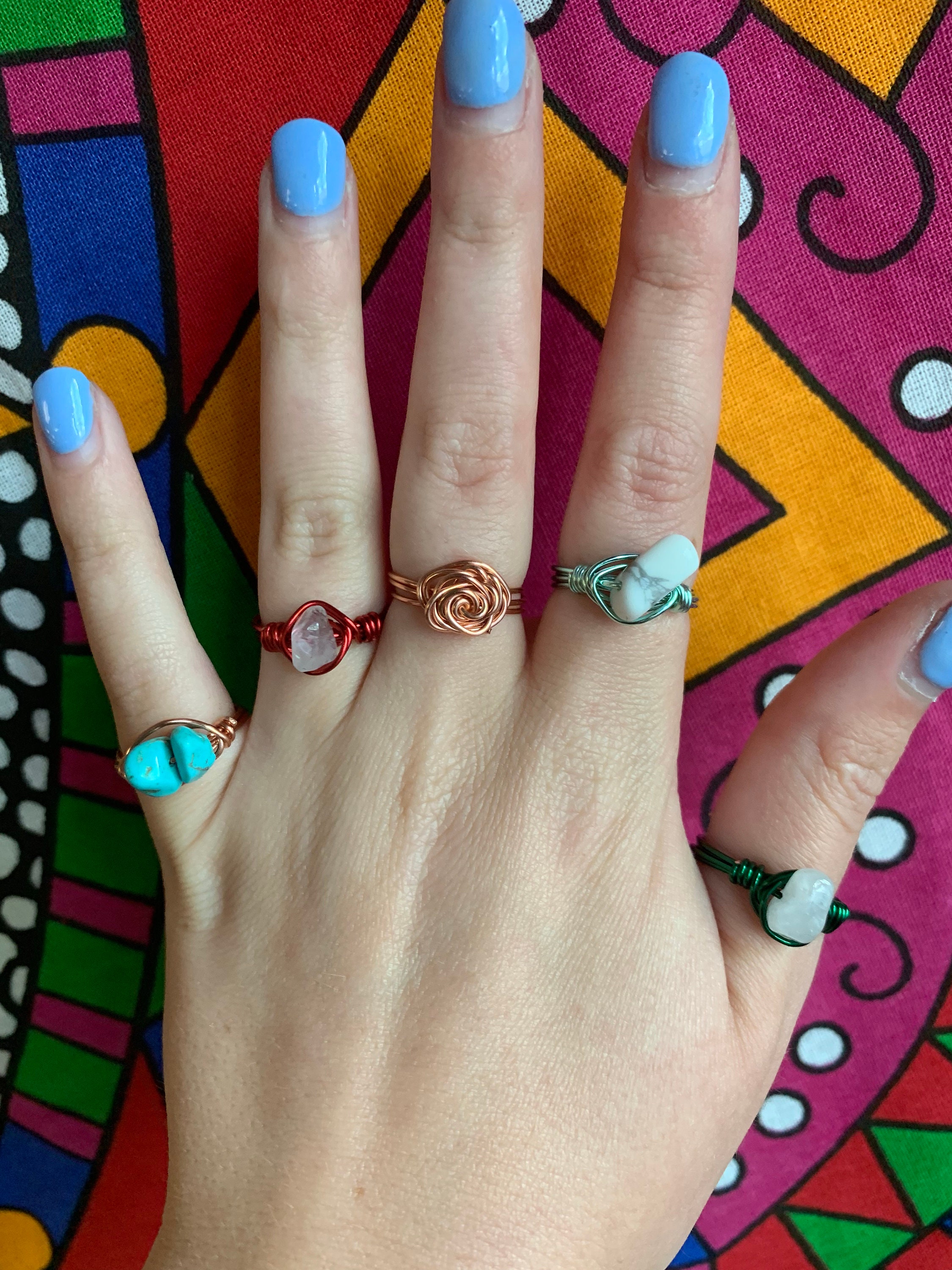 One Handmade Ring with Crystals or Beads Etsy