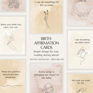 Cartes imprimables d'affirmation de naissance | Facile à lire, Accouchement hypnotique, Naissance naturelle, Accompagnement du travail, Autonomisation de la grossesse