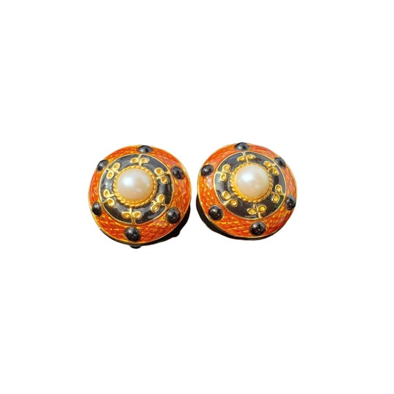 Blanca Enamel Clip on Earrings