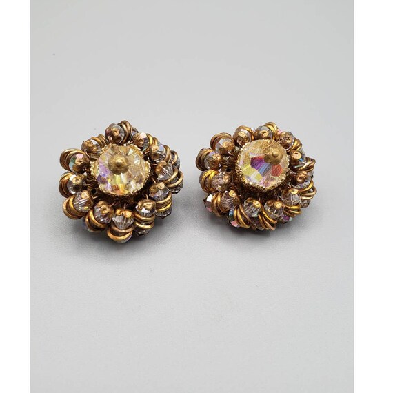 Vintage Austrian Crystal Cluster Earrings