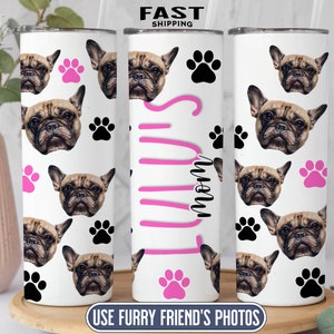 Dog Photo Tumbler Personalized, Custom Dog Tumbler, Dog Lover Tumbler Cup, Gift for Dog Mom, Gift for Dog Dad, Dog Photo Cup, Dog Photo Gift
