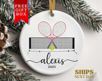 Tennis Ornament, Personalized Tennis Christmas Ornament Tennis Gift for Tennis Player Name Sport Ornament Tennis Lover Gifts Tennis Keepsake
