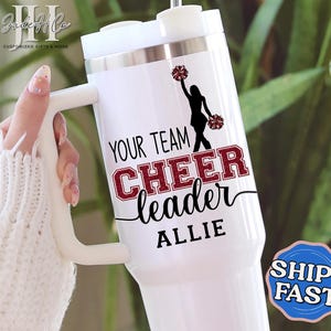 Personalized Cheerleader Tumbler, Custom Cheer Cup Cheerleading Gift for Cheer Team Gift Cheerleading Tumbler Custom Cheer Team Tumbler
