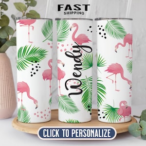 Flamingo Tumbler, Personalized Flamingo Tumbler With Name, Flamingo Gift for Women, Flamingo Gifts For Her, Flamingo Tumbler