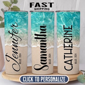 Custom Beach Vacation Tumbler Personalized Family Vacation Cup Gift For Birthday Bachelorette Party Custom Girls Trip Tumbler Cup with Name
