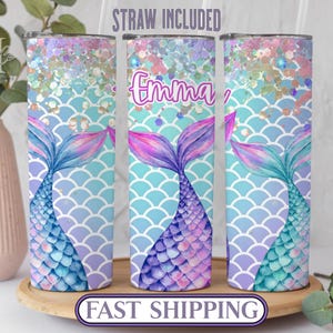 Personalized Mermaid Tumbler, Mermaid Gift For Her, Mermaid Lover Gifted, Custom Mermaid Tumbler, Mermaid Glitter Tumbler, Mermaid Cup