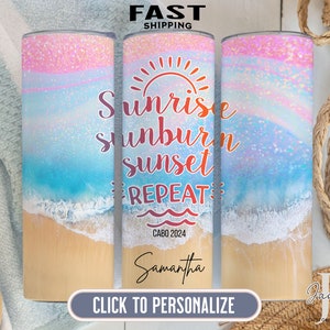 Custom Beach Vacation Tumbler, Personalized Beach Vacation Tumbler, Family vacation tumbler, Girls Trip Tumbler, Summer tumbler Beach Cup