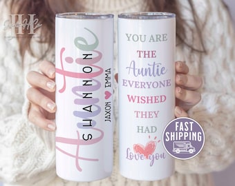 Auntie Tumbler Personalized, Auntie Gift from Niece, Aunt Tumbler, Aunt Birthday Gift from Nephew Aunt Announcement Best Aunt Cup Gift