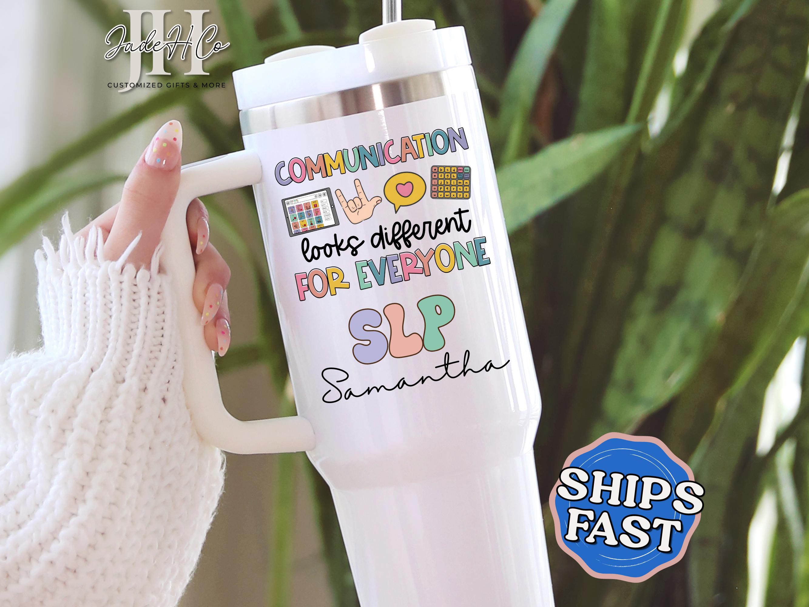 Speech Language Pathologist Tumbler Custom SLP 40oz Tumbler with Handle Speech Therapist Gift for SLP Appreciation Gift Speech Therapist Cup
