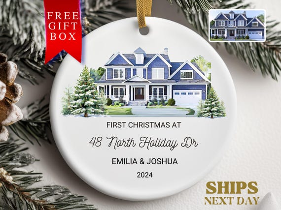 New Home Ornament Watercolor Photo Ornament New Home Christmas Ornament Gift New house ornament Christmas Ornament New House Christmas Gift