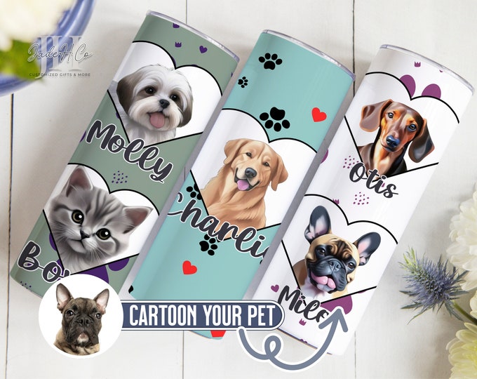 Gold Glitter Dog Mom Photo - Personalized Custom 3D Effect Tumbler main image 1