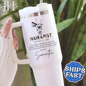 Hair Stylist Tumbler, Personalized Hair Stylist 40oz Tumbler with Handle Hair Stylist Gift for Hairdresser Gift Hair Stylist Cup Hairapist