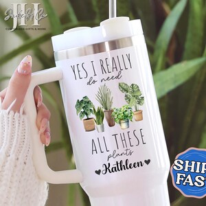 Plant Lover Tumbler Personalized Plant Lover Tumbler with Handle Plant Lover 40oz Tumbler Plant Lady Tumbler for Plant Lover Plant Lover Cup